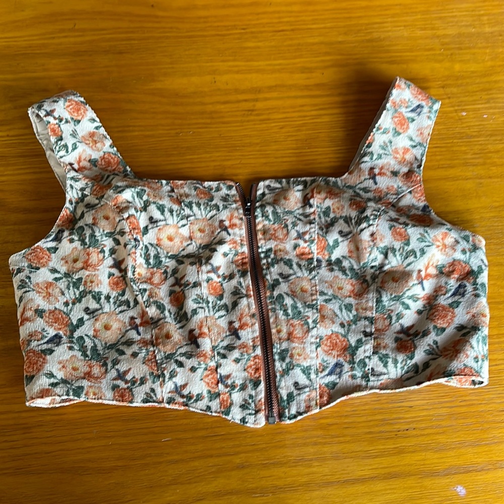 Floral corset type crop top